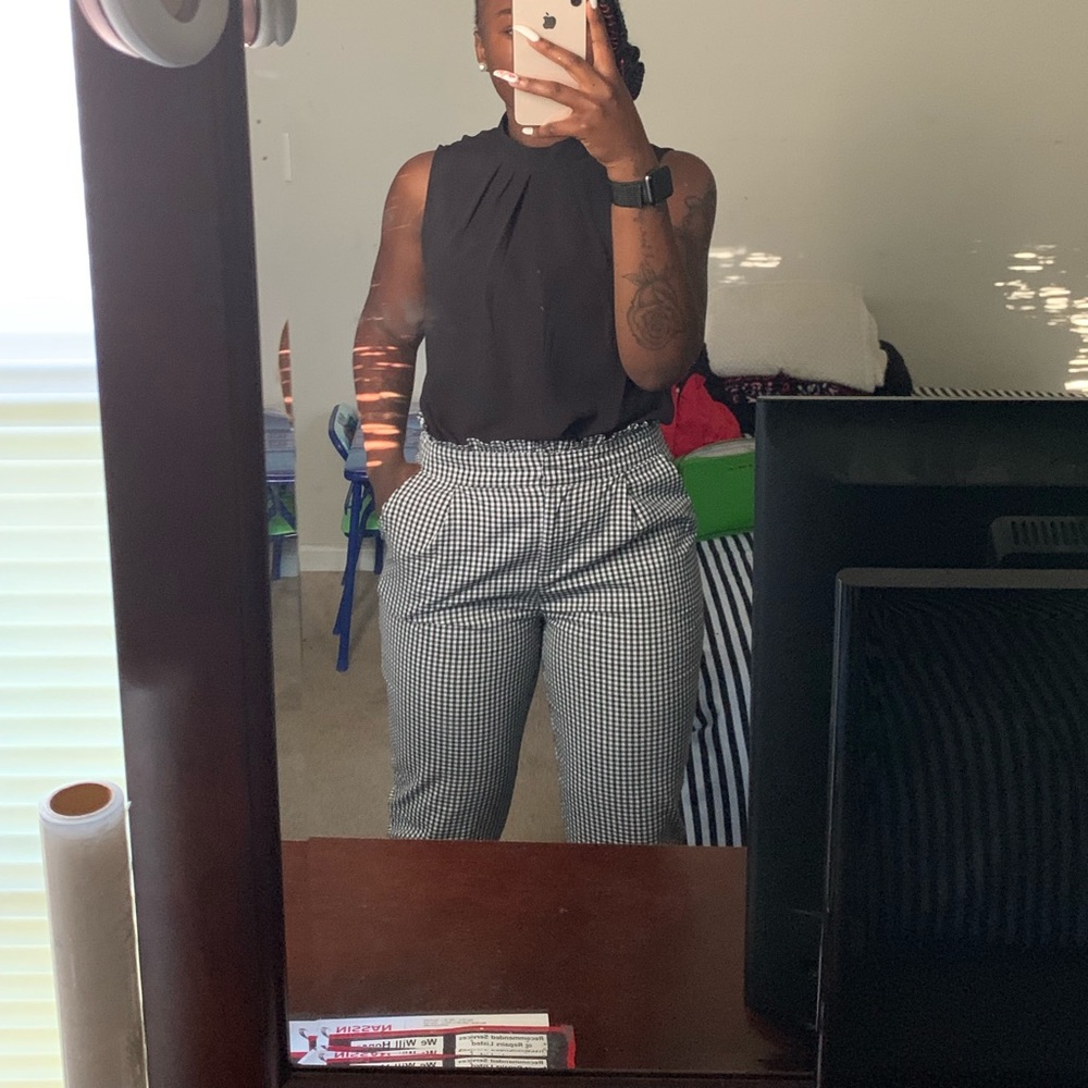 black & white dress pants